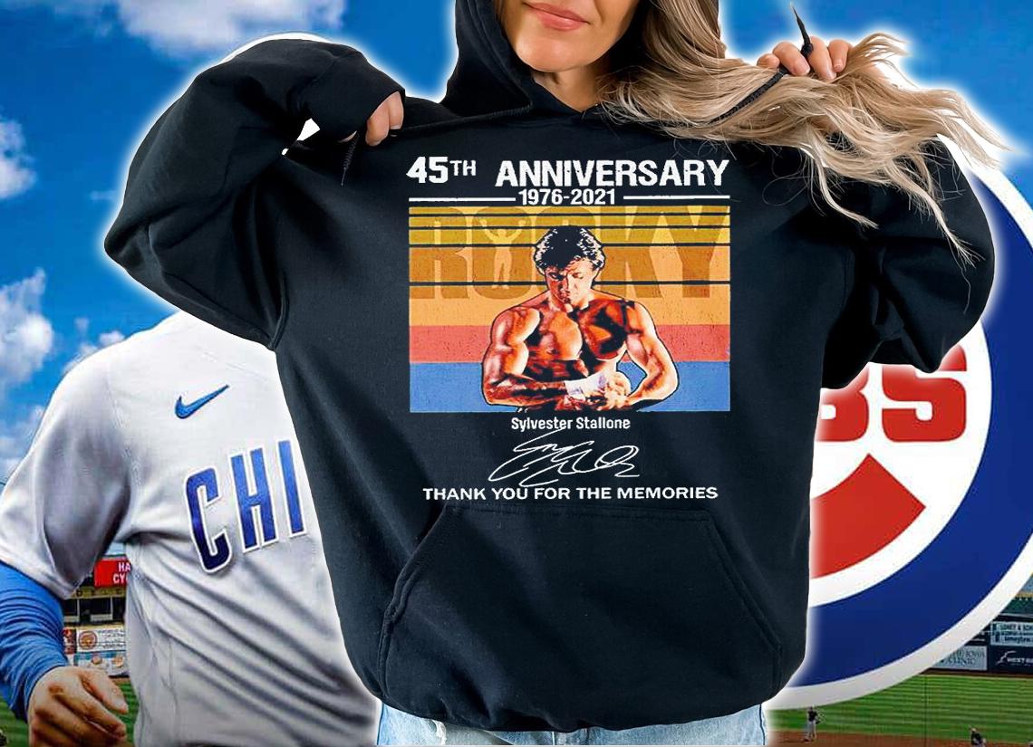 Rocky 45th anniversary 1976-2021 Sylvester Stallone thank You for the memories signature T-shirt hoodie
