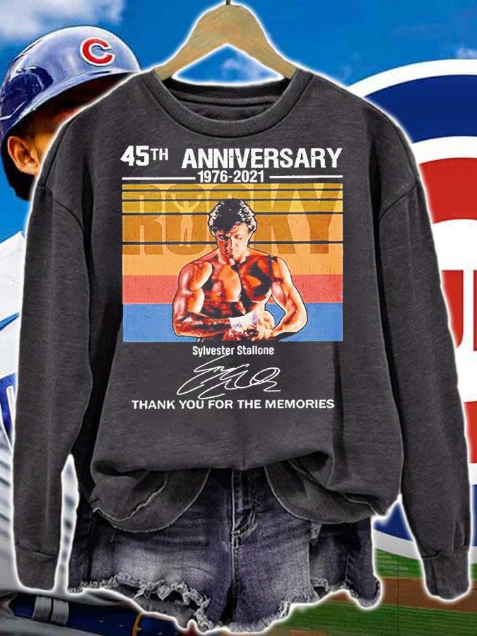 Rocky 45th anniversary 1976-2021 Sylvester Stallone thank You for the memories signature T-shirt sweatshirt