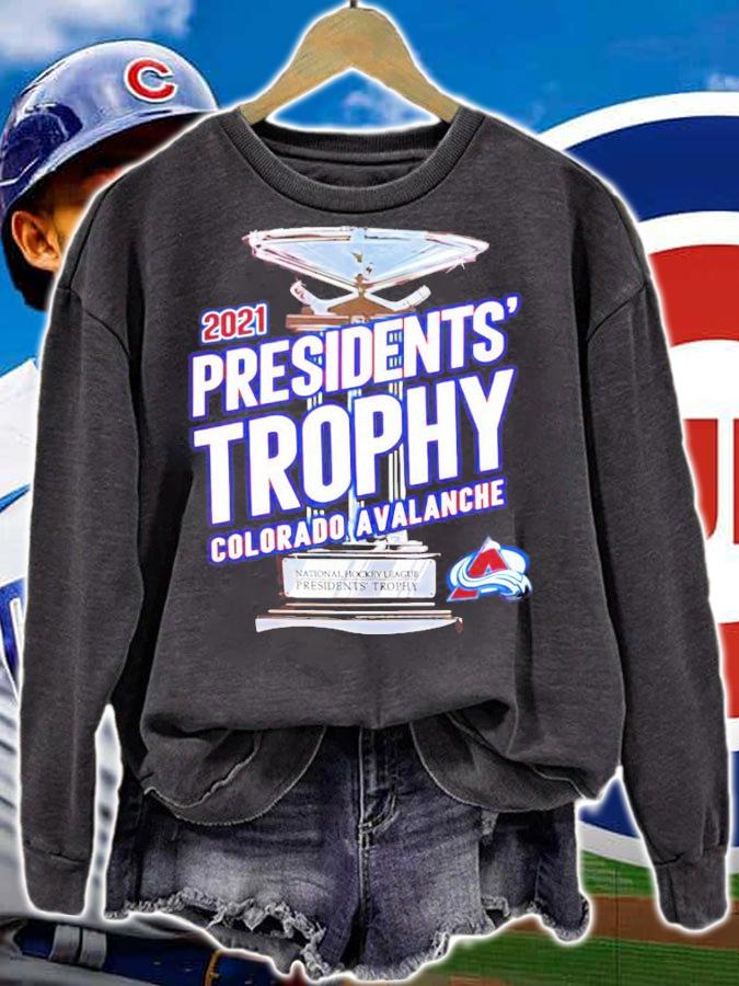 2021 presidents' trophy Colorado Avalanche shirt sweatshirt