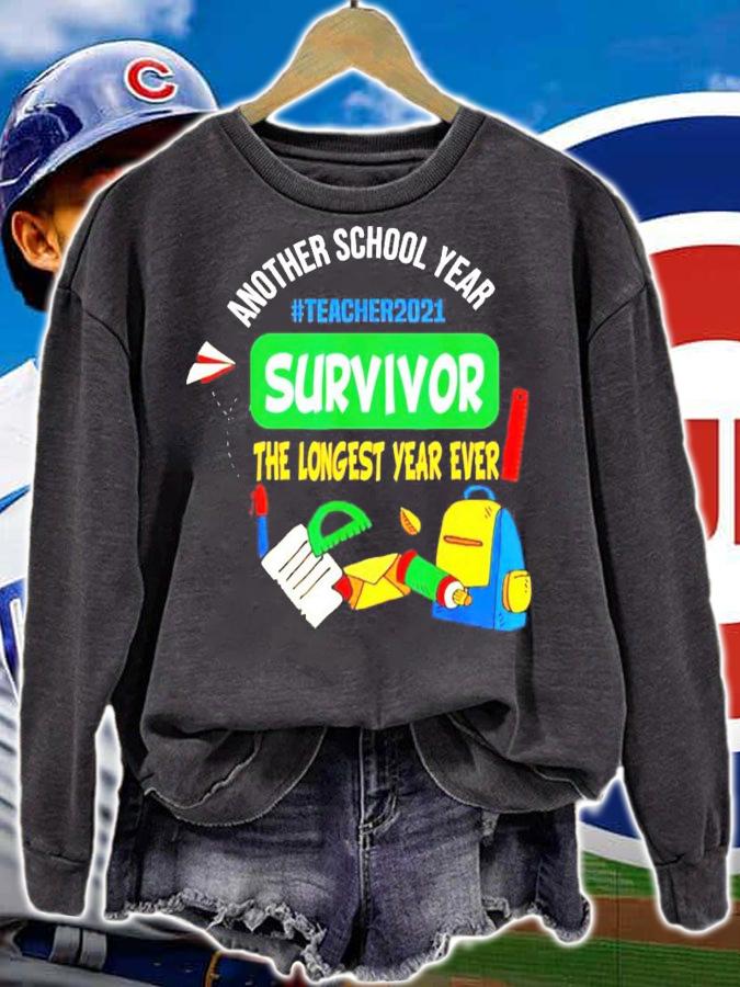 Another school year #teacher2021 survivor the longest year ever shirt sweatshirt