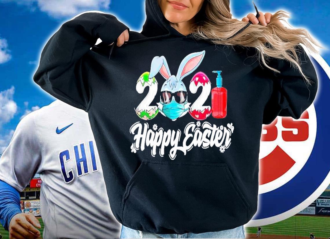 Bunny face mask 2021 eggs and Covid happy easter shirt hoodie