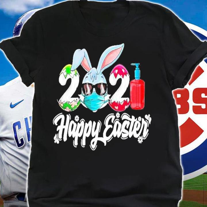 Bunny face mask 2021 eggs and Covid happy easter shirt shirt