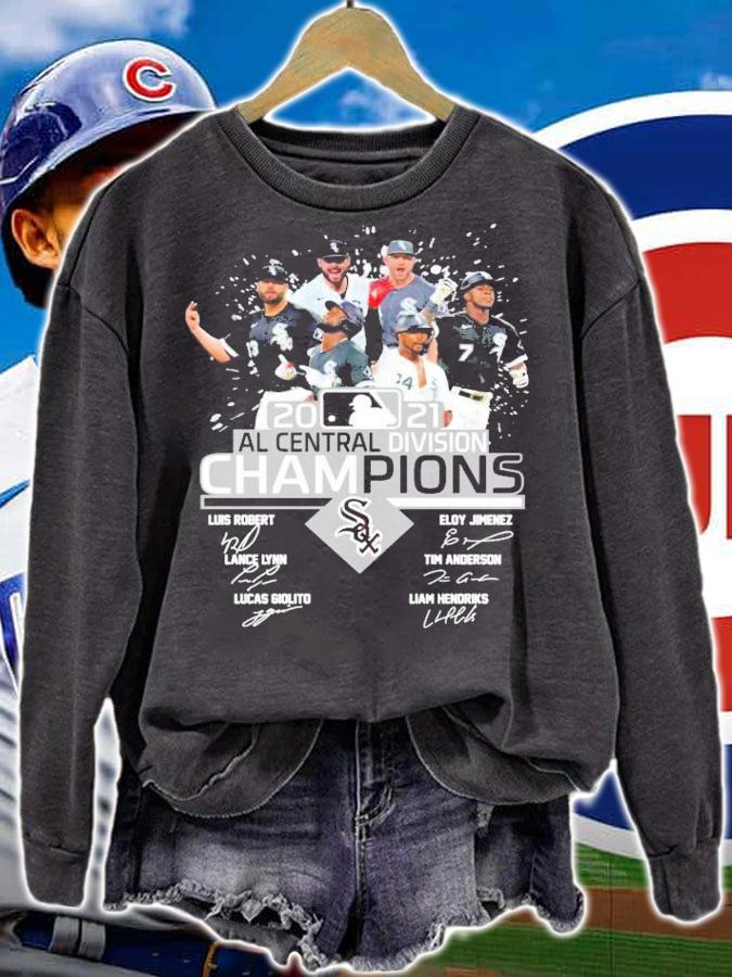 Chicago White Sox 2021 Al Central Division Champions Signatures Shirt sweatshirt