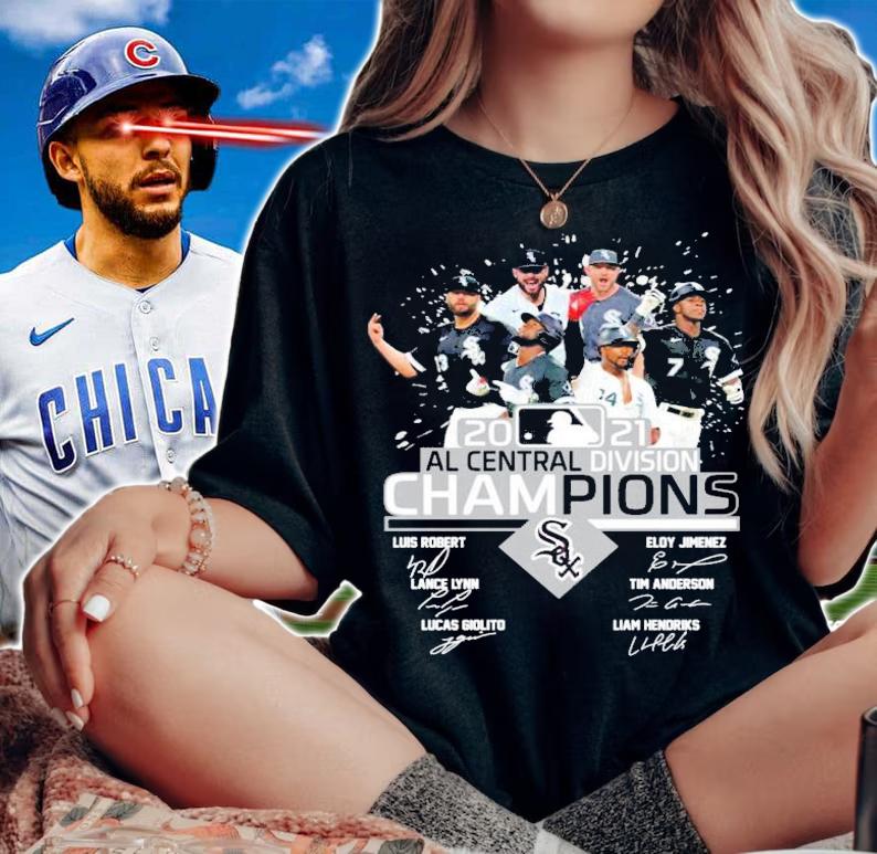 Chicago White Sox 2021 Al Central Division Champions Signatures Shirt woman shirt