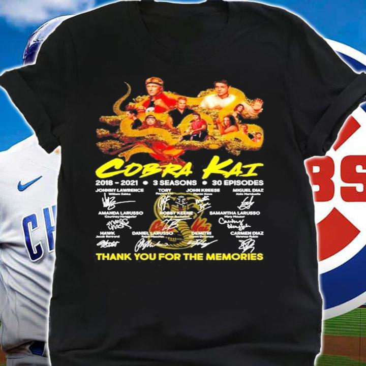 Cobra Kai 2018-2021 3 seasons 30 episodes thank you for the memories t-shirt