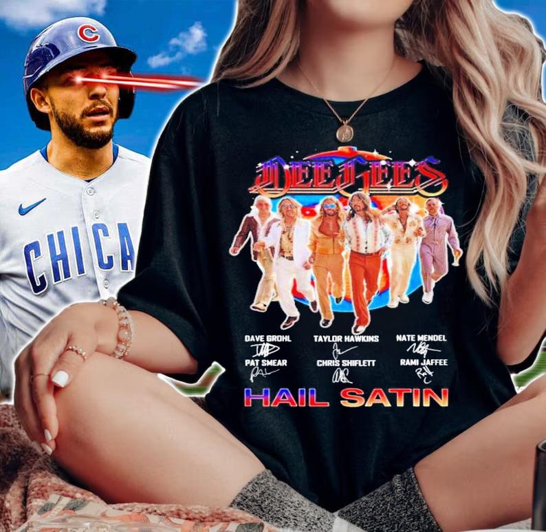 Dee Gees signatures Hail Satin shirt