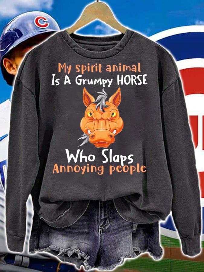 My spirit animal is a grumpy Horse who slaps annoying people shirt
