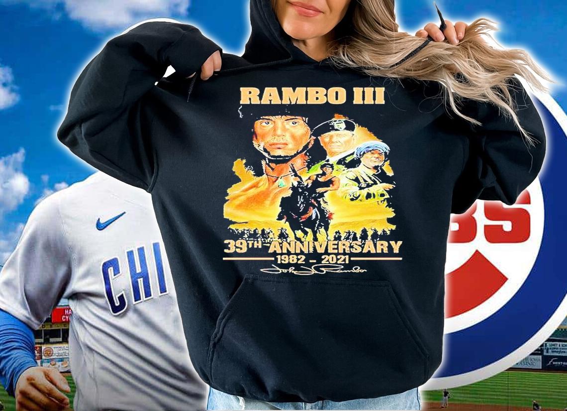 Rambo III 39th Anniversary 1982-2021 signature T-shirt hoodie