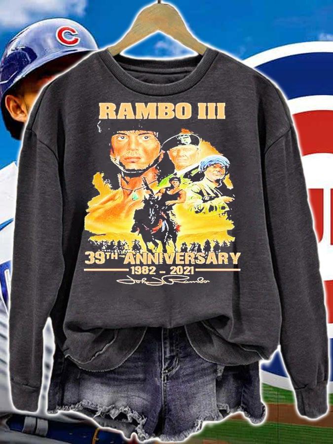 Rambo III 39th Anniversary 1982-2021 signature T-shirt sweatshirt