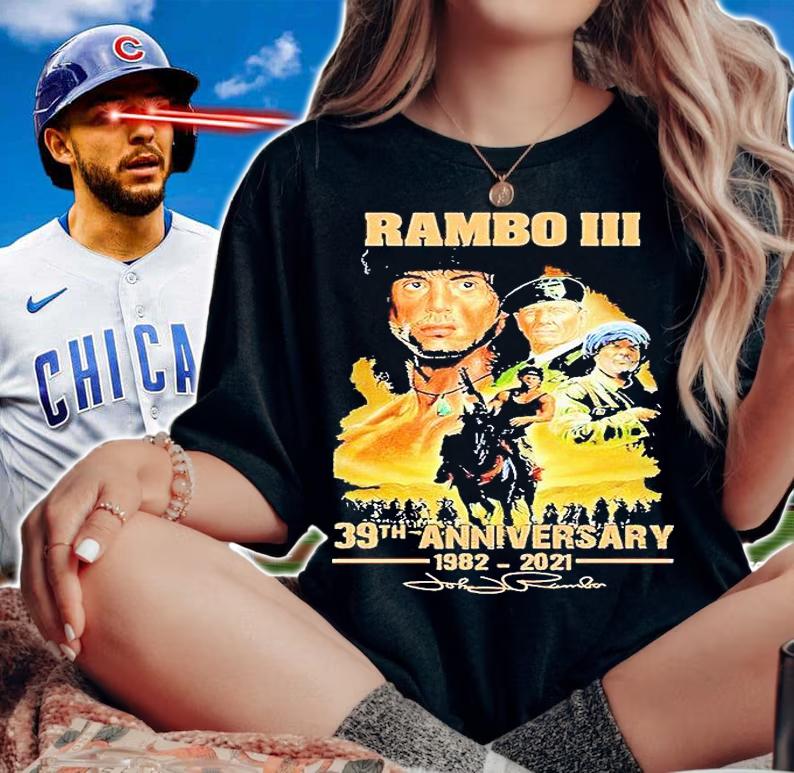 Rambo III 39th Anniversary 1982-2021 signature T-shirt woman shirt