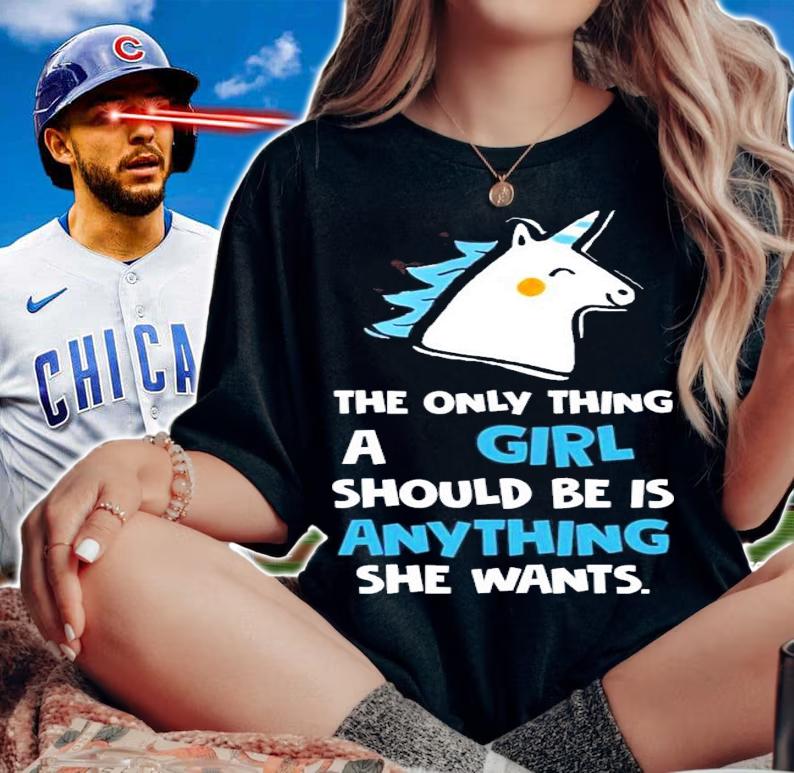 Unicorn the only thing a girl should be is anything she wants shirt woman shirt