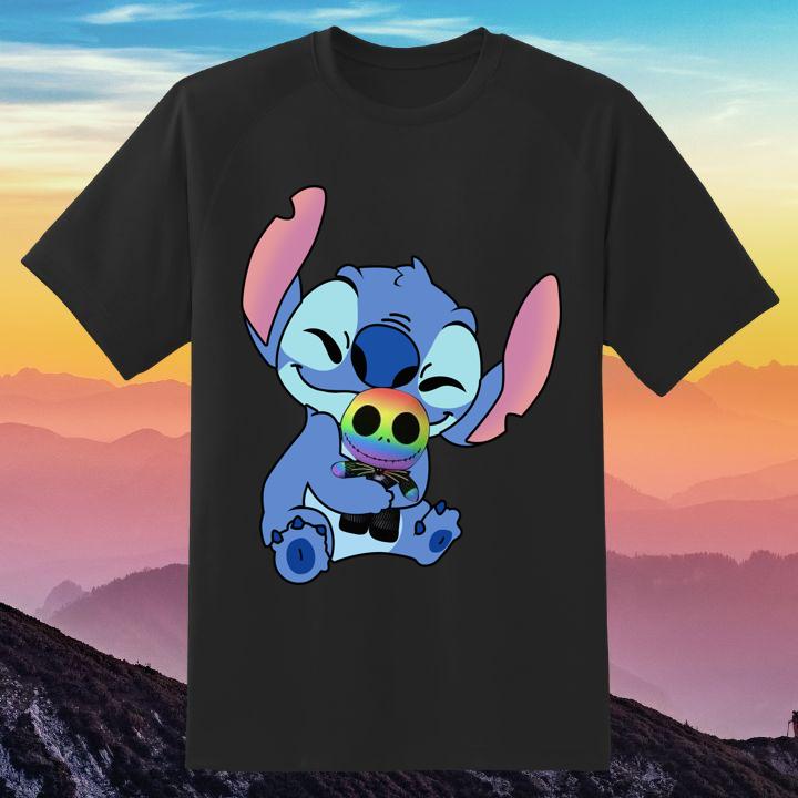 Disney Stitch Hug Jack Skellington Lgbt T-Shirt