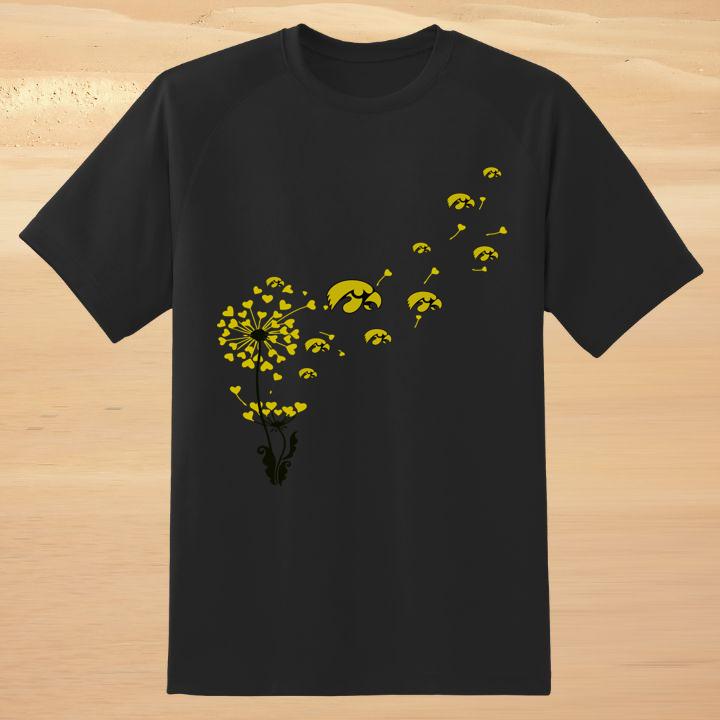 Dandelion Flower Iowa Hawkeye Logo T-Shirt – Unique Fan Gear Gift