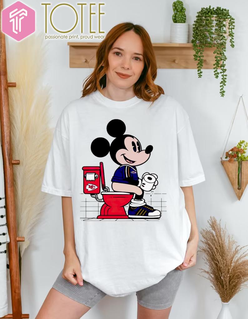 Kansas City Chiefs Baltimore Ravens Mickey Funny Toilet Shirt - Shop Now!!