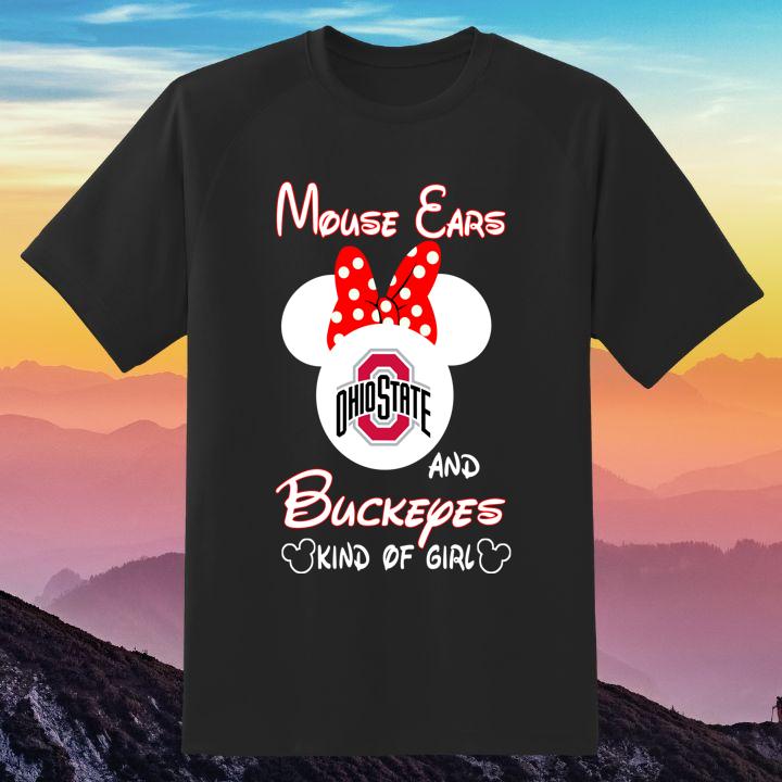 Official Disney Minnie Mouse Ears & Ohio State Buckeyes Kind Of Girl Shirt