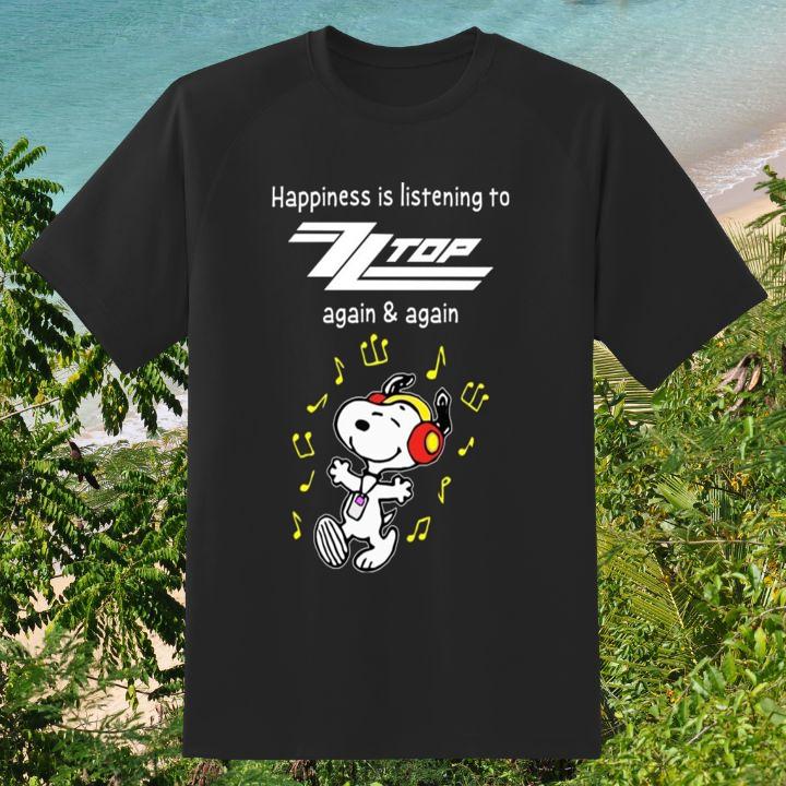 Great Snoopy Happiness Is Listening To Zz Top Rock Band T-Shirt