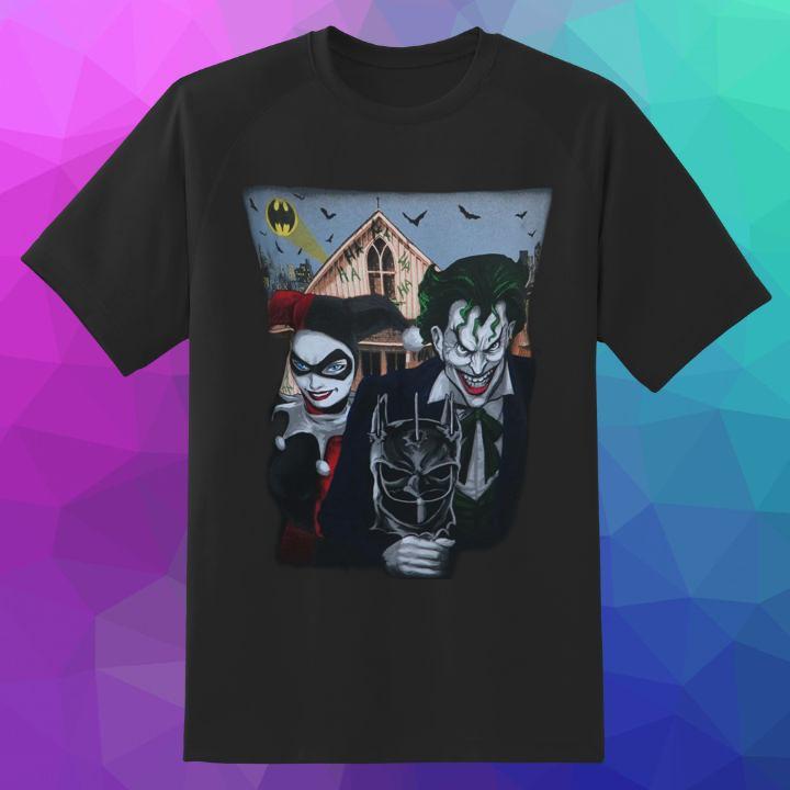 Personalized Joker And Harley Quinn American Gothic T-Shirt