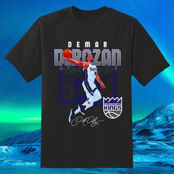 Official Demar Derozan Sacramento Kings Basketball Autograph T-Shirt