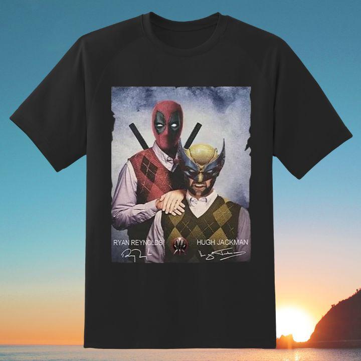 Premium Deadpool & Wolverine Ryan Reynolds Hugh Jackman Step Brothers Signed Shirt