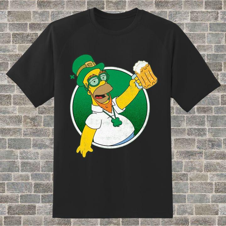 Leprechaun Homer Simpson Hold Beer Mug St Patricks Day Shirt