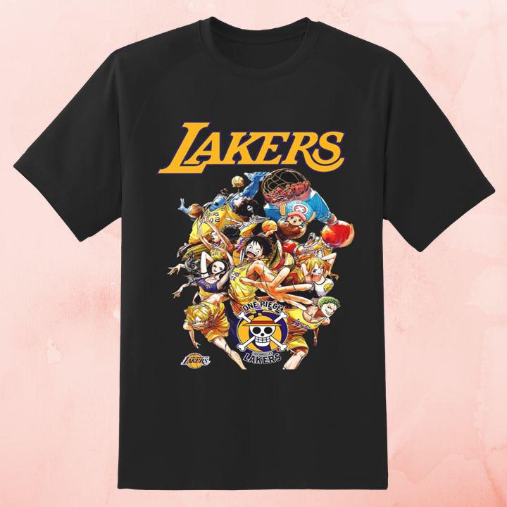 The Straw Hat Pirates Los Angeles Lakers One Piece Funny Basketball T-Shirt