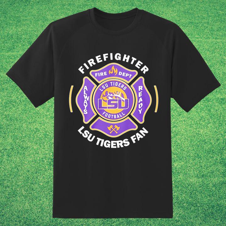 Fire Dept LSU Tigers Logo Football Firefighter T-Shirt