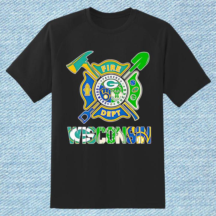 Fire Dept Wisconsin Sports Firefighter T-Shirt