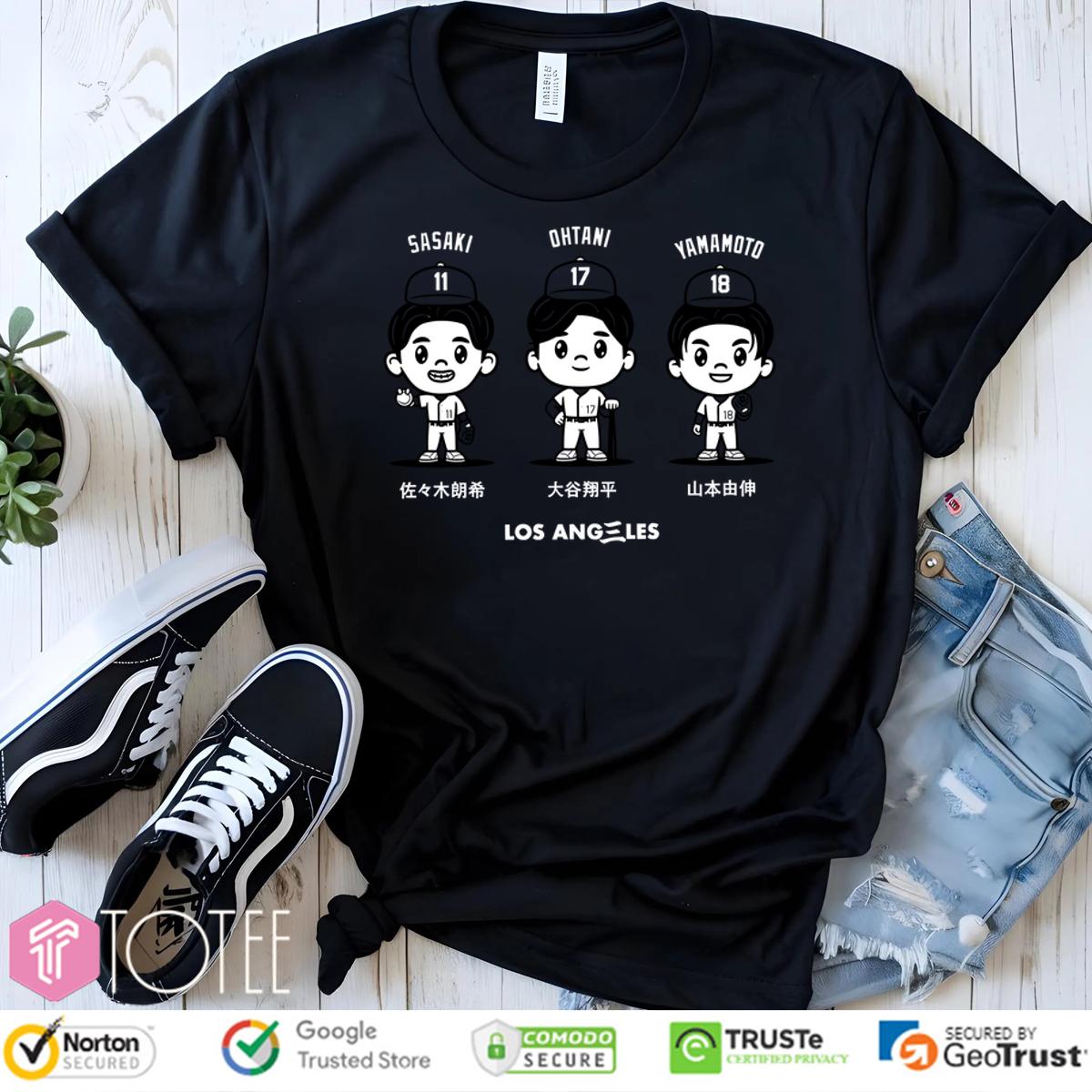 Shohei Ohtani Yoshinobu Yamamoto And Roki Sasaki 3 Tomodachi Shirt