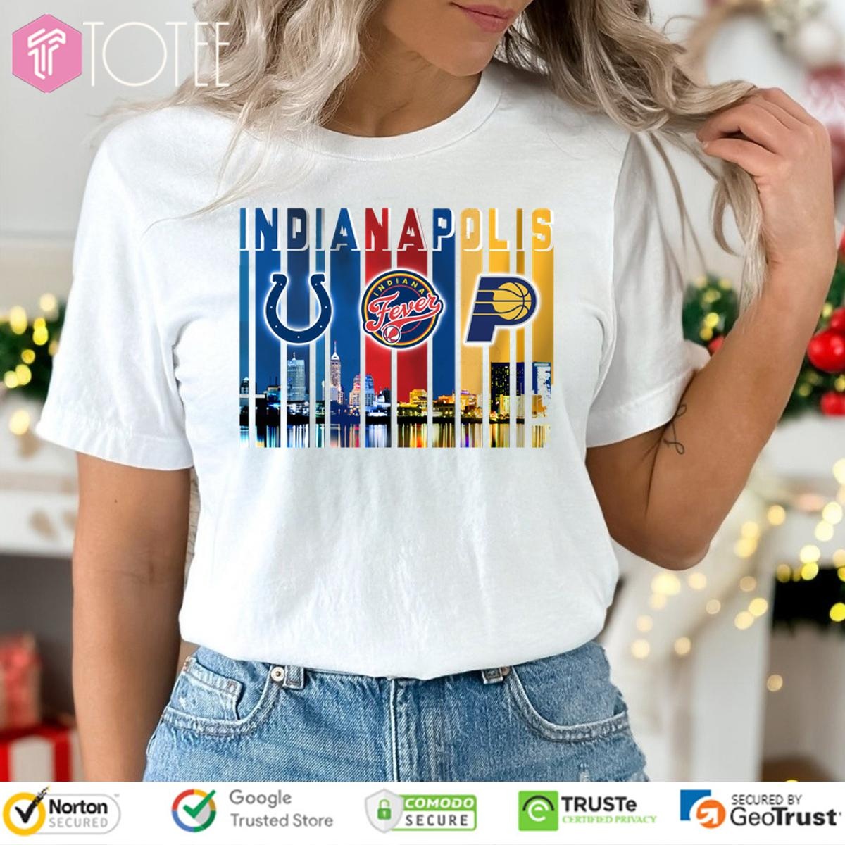 Indianapolis Sport Teams City Skyline Colts Fever Pacers T-shirt