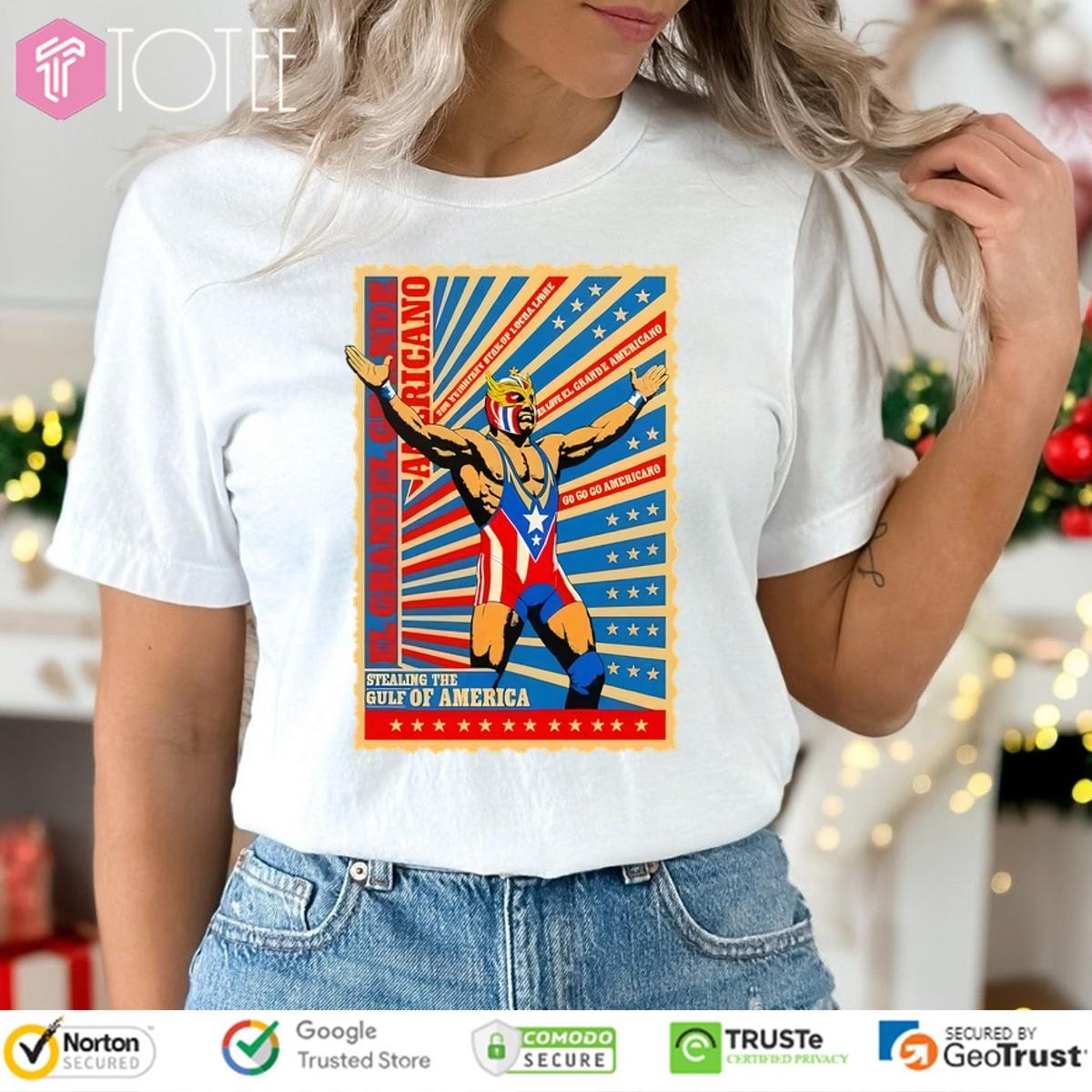 El Grande Americano Stamp Wwe T-shirt