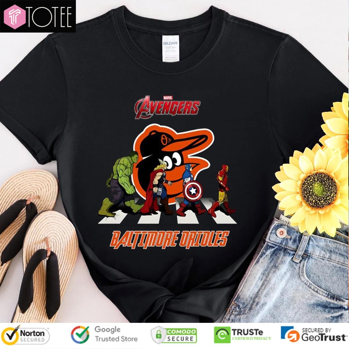 Baltimore Orioles Marvel Avengers Abbey Road T-shirt