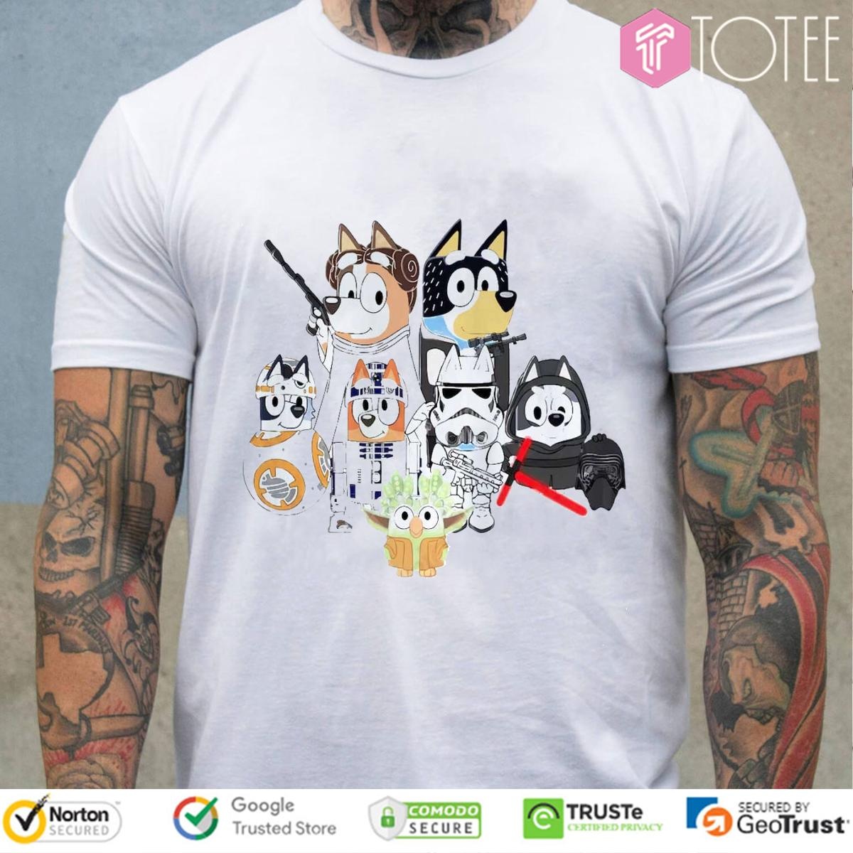 Bluey Family Parody Star Wars Characters T-shirt