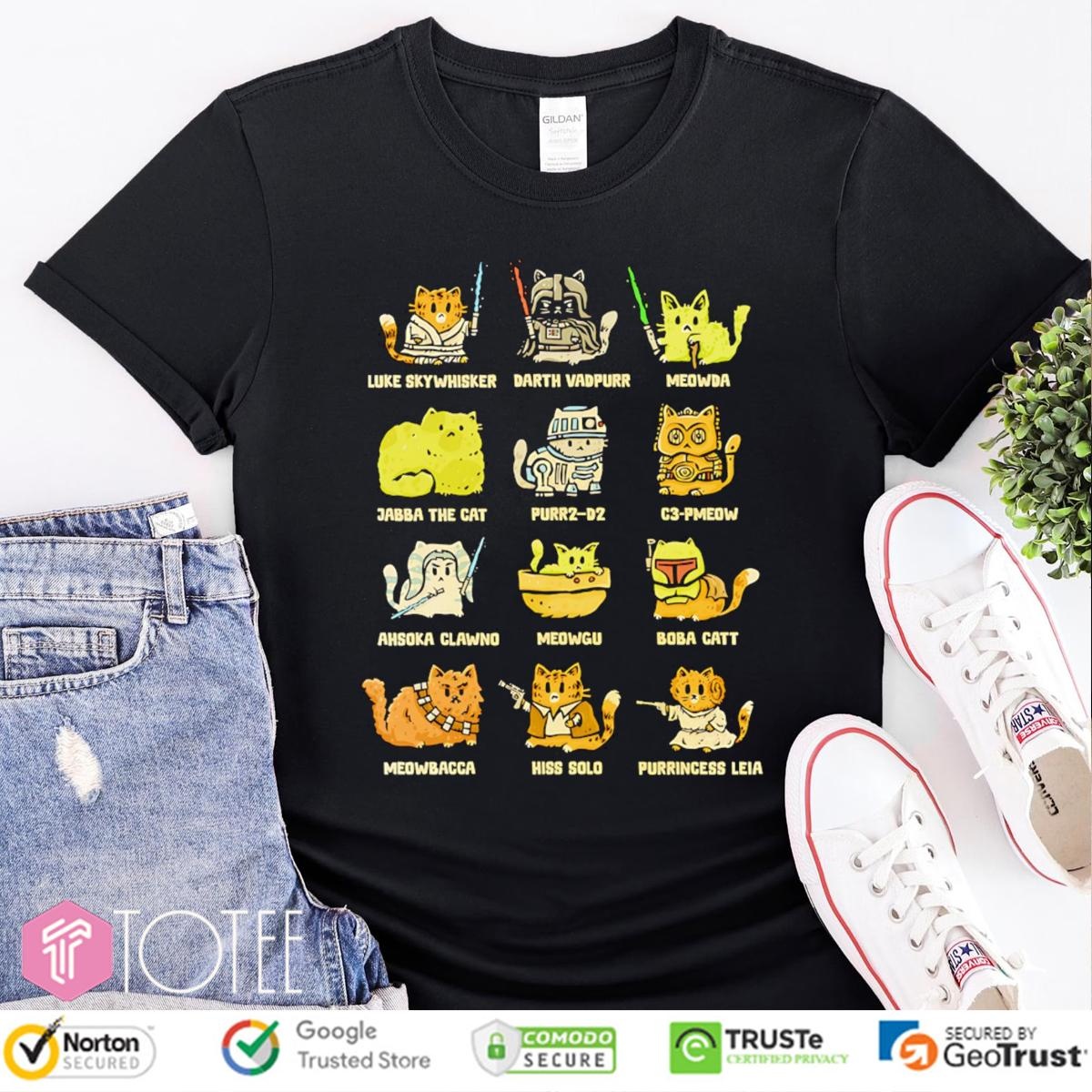 Star Kittens Parody Star Wars Characters Kitten Cat T-shirt
