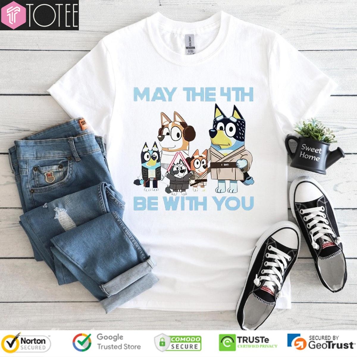 Bluey Family May The 4Th Be With You Star Wars T-shirt