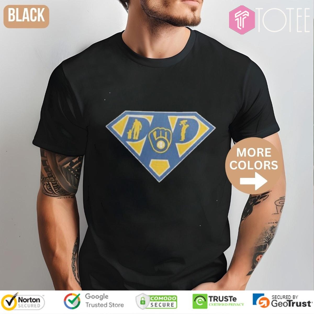 Super Dad Milwaukee Brewers Superman Fathers Day T-shirt