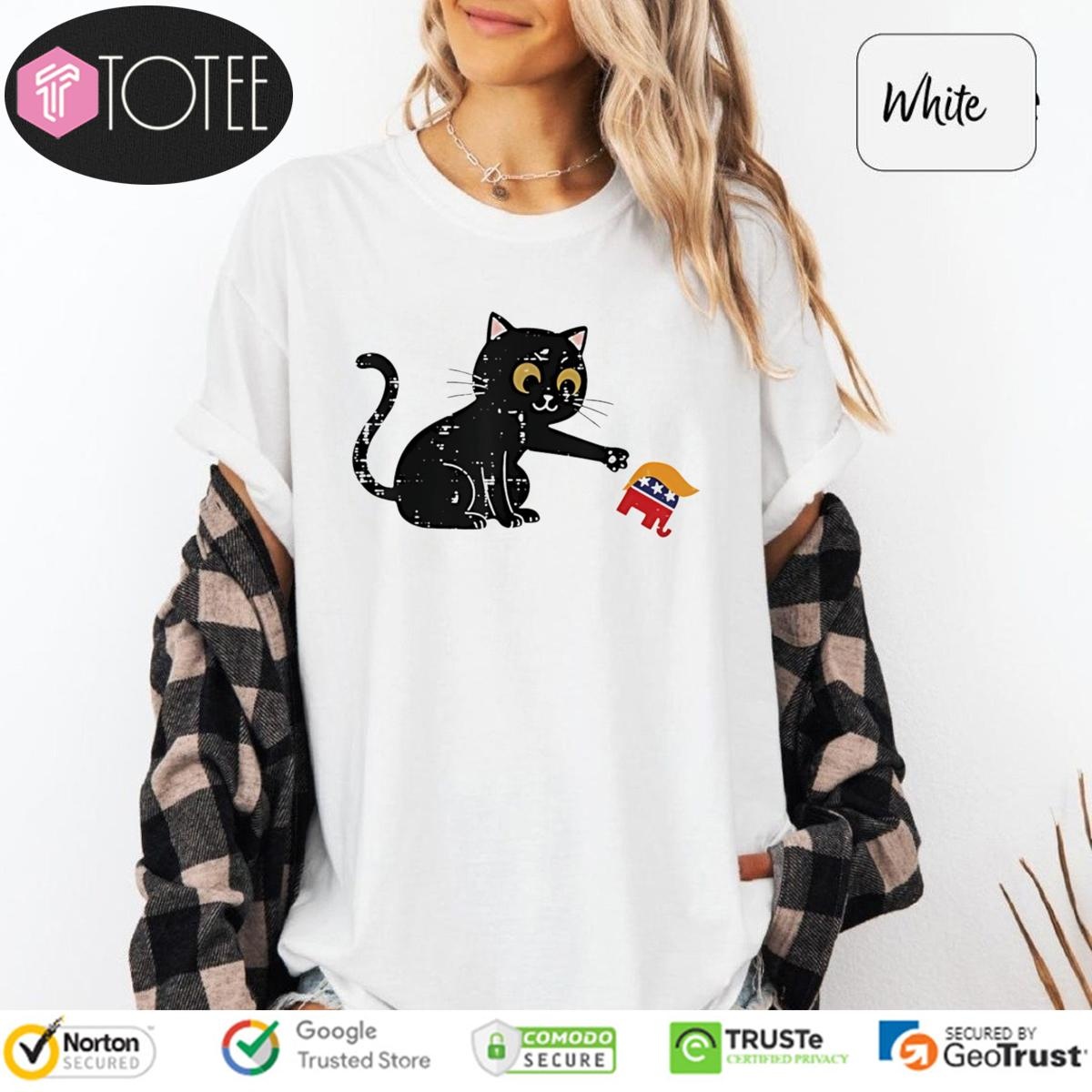 Black Cat Republican Elephant Trump T-shirt