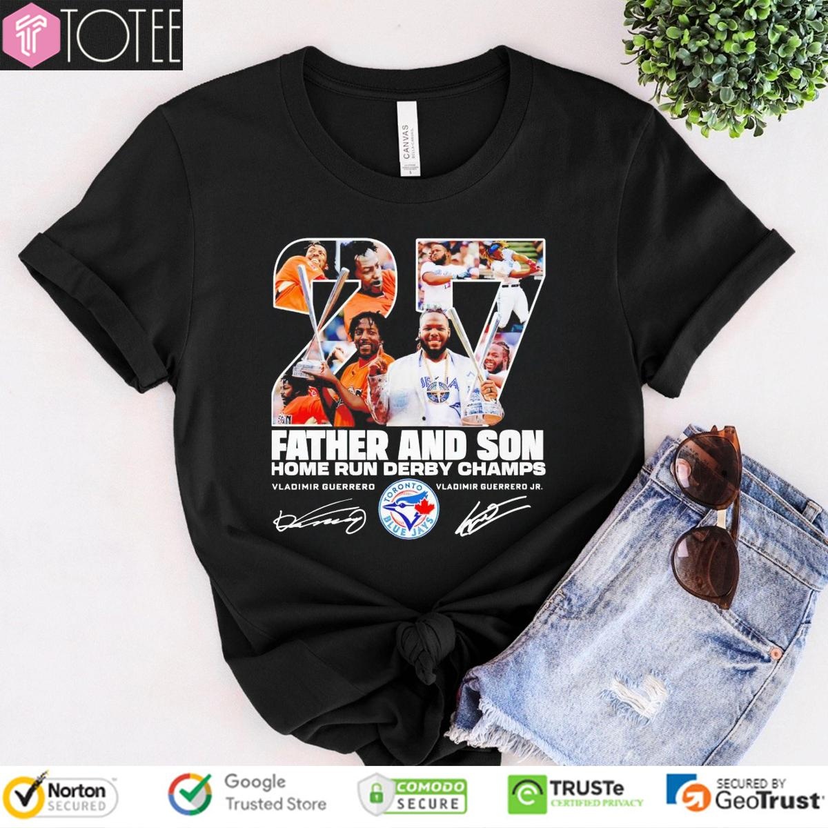 Vladimir Guerrero Father And Son Home Run Derby Champs Blue Jays Signatures T-shirt
