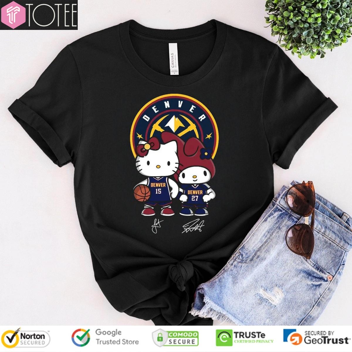 Denver Nuggets Nikola Jokić Jamal Murray Hello Kitty Signatures T-shirt