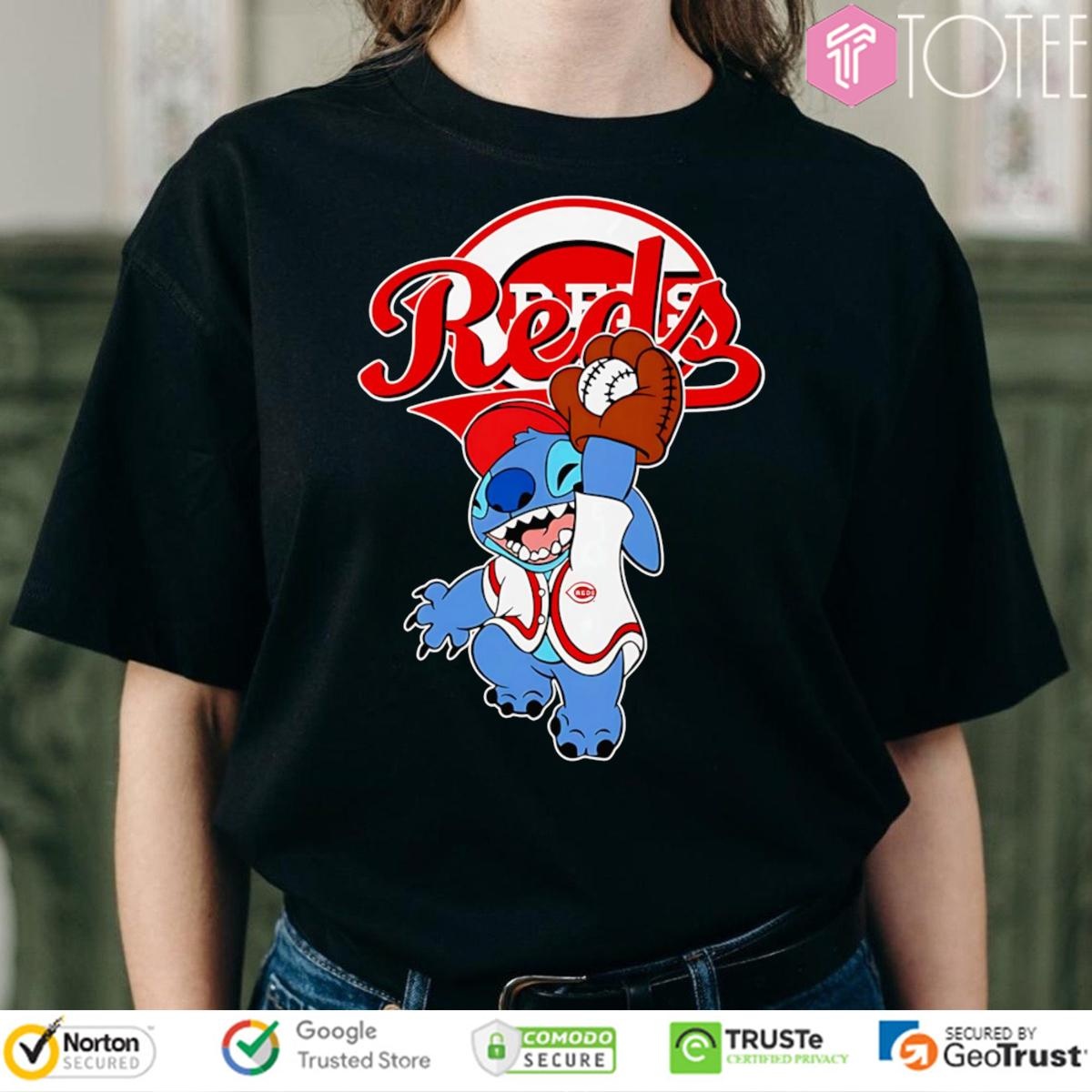 Disney Stitch Cincinnati Reds Baseball T-shirt
