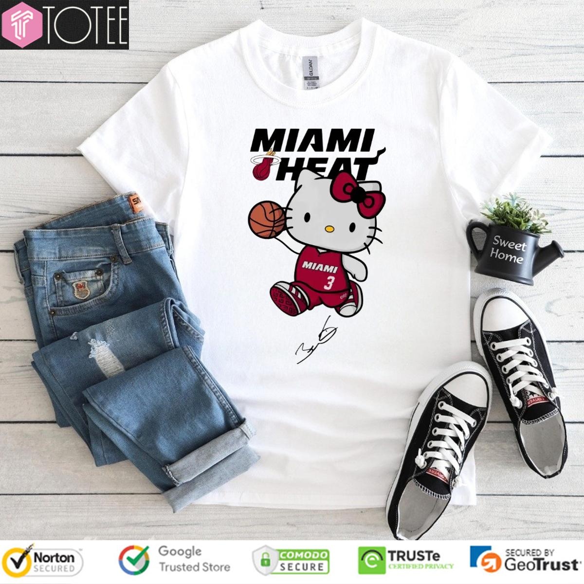 Miami Heat Dwyane Wade Hello Kitty Signature T-shirt