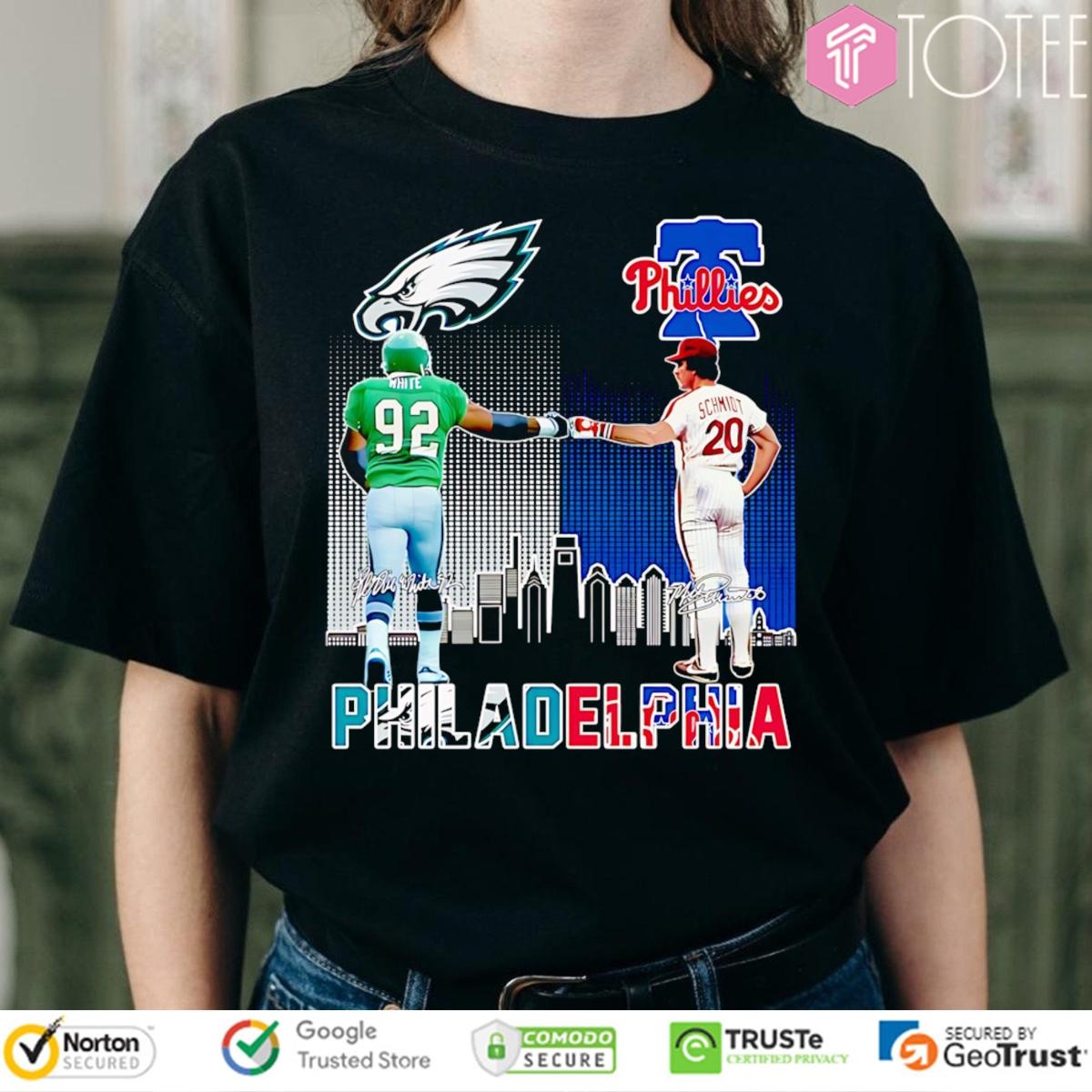 Reggie White Mike Schmidt Philadelphia Sports Teams Eagles Phillies T-shirt