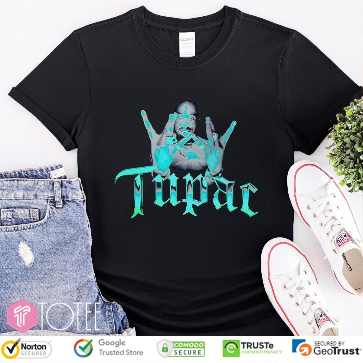 Shakur Tupac Westside West Coast Rap Hip Hop Hand Sign T-shirt