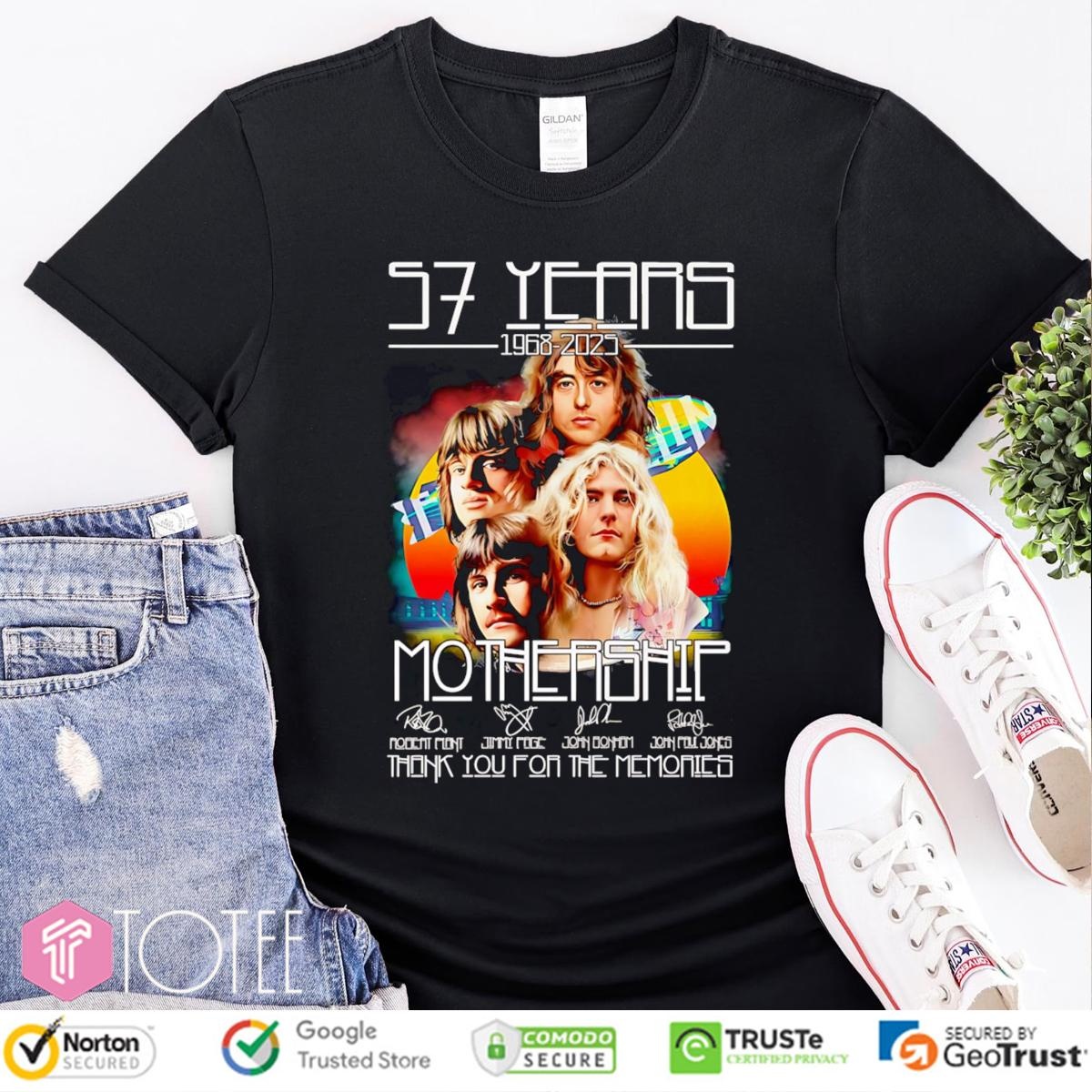 57 Years 1968-2025 Mothership Band Signatures T-shirt