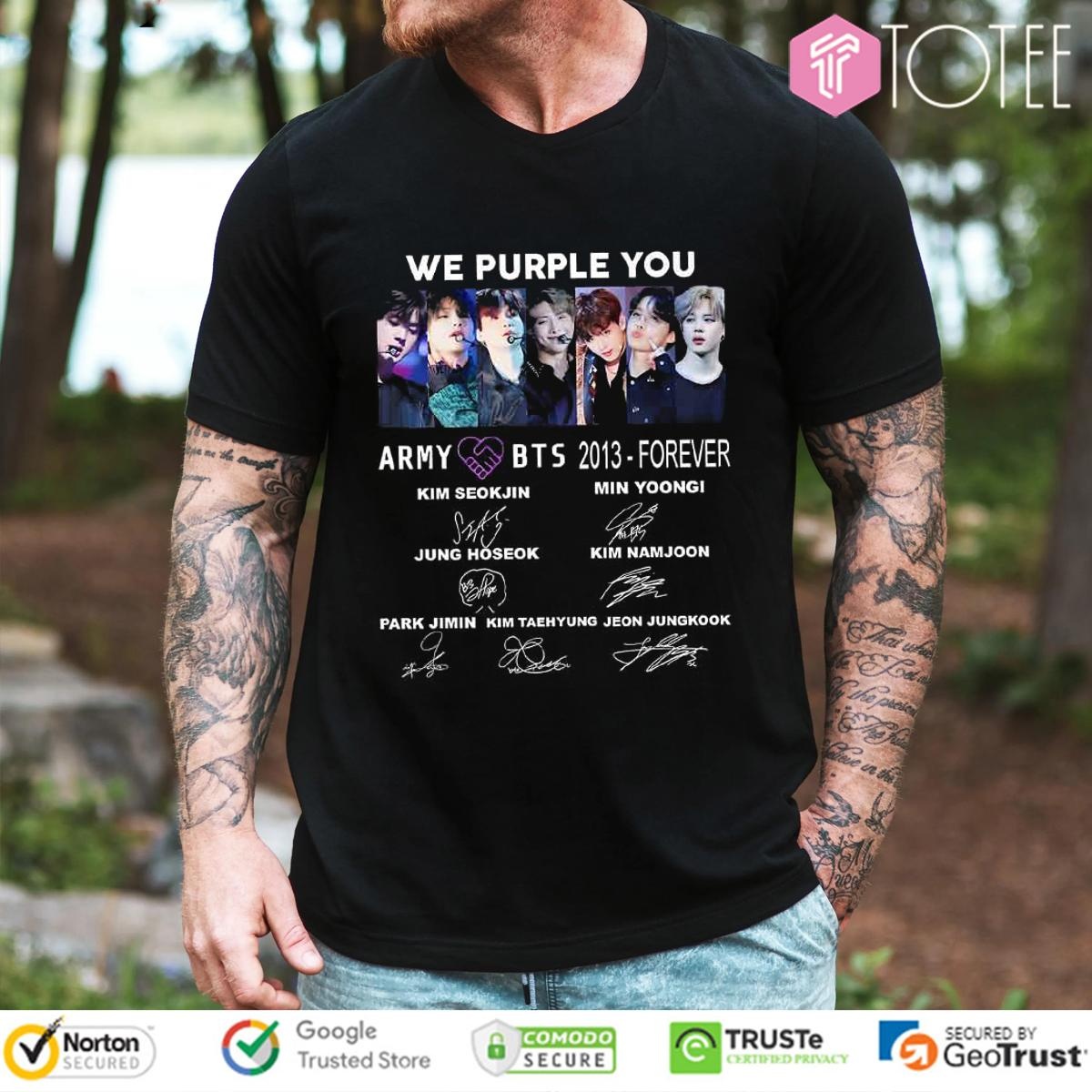 Army Love Bts We Purple You 2013 Forever Signatures T-shirt