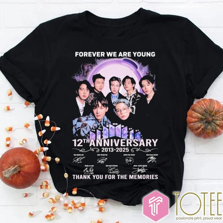 Bts Forever We Are Young 12Th Anniversary 2013-2025 Signatures T-shirt