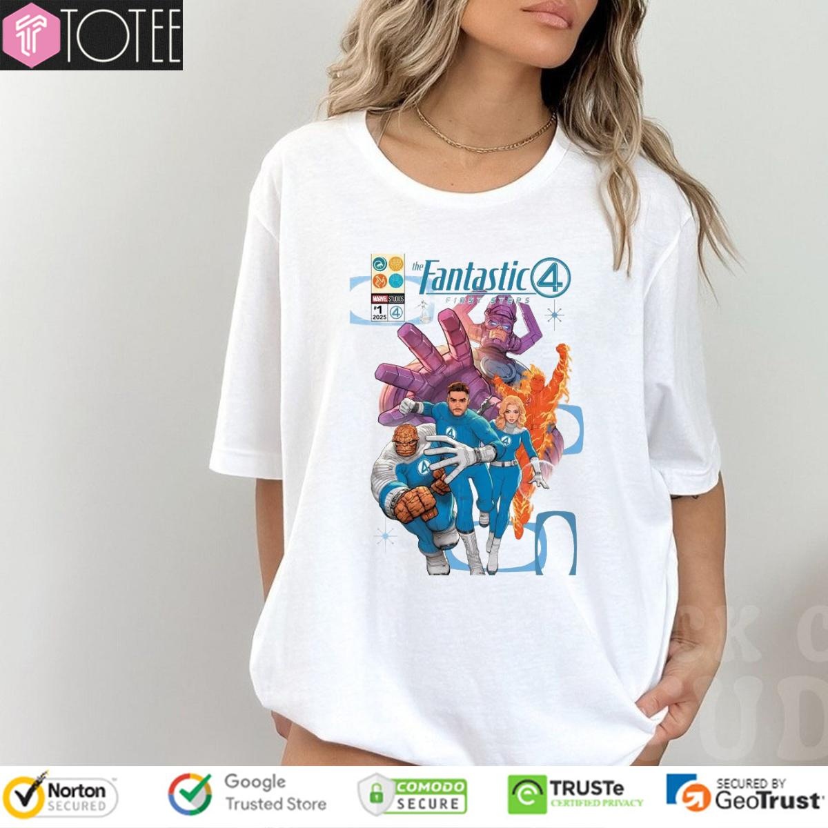 The Fantastic 4 First Steps 2025 Poster T-shirt