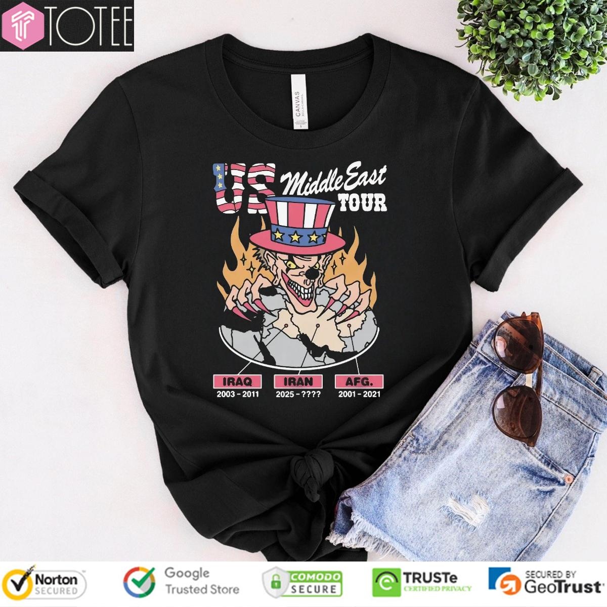 Us Middle East Tour Iraq Iran Afg Happy 4Th Of July T-shirt