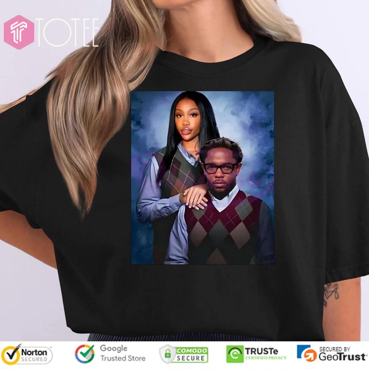 Kendrick Lamar And Sza Step Brothers School Portrait T-shirt