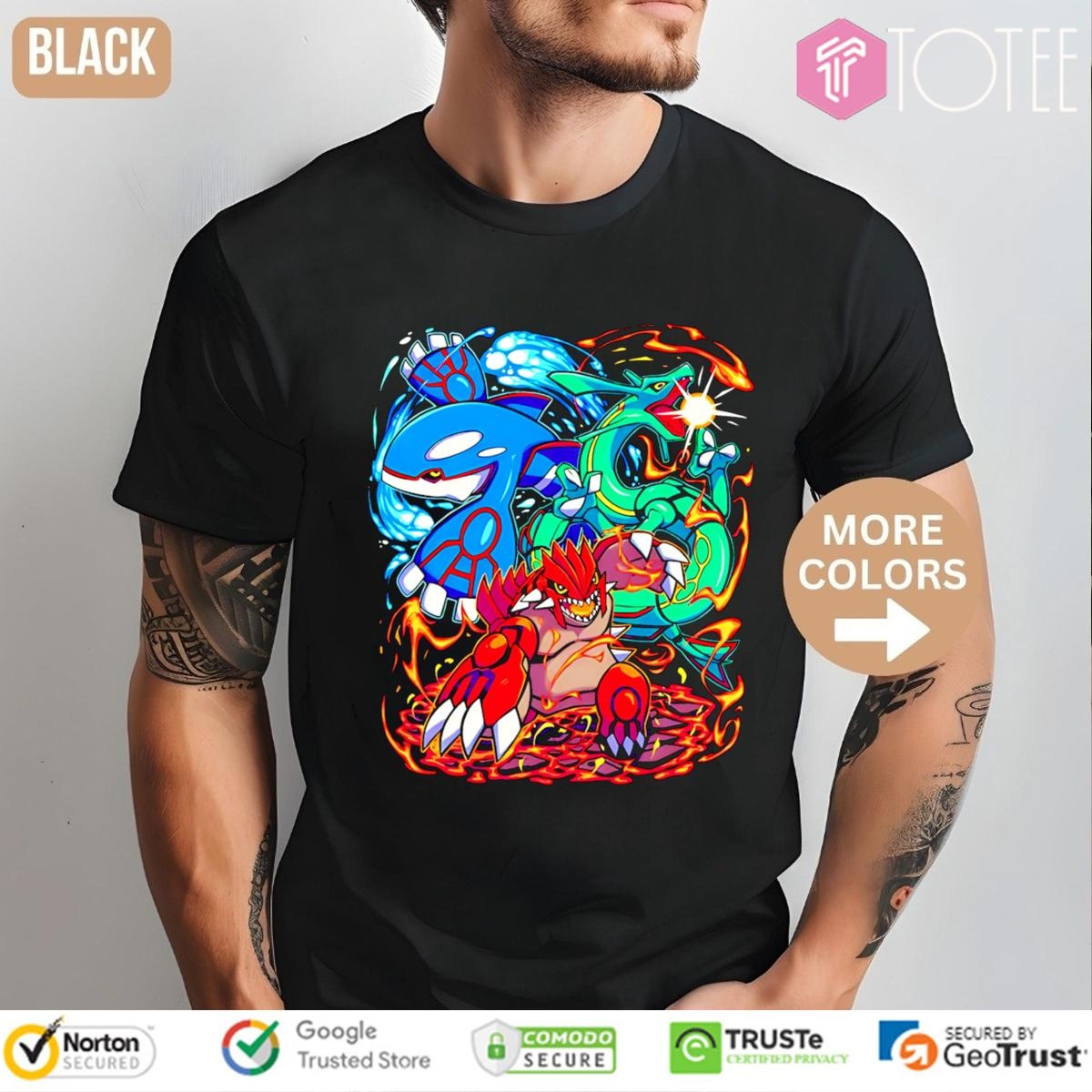 Legendary Pokemon Kyogre Groudon Rayquaza Graphic T-shirt