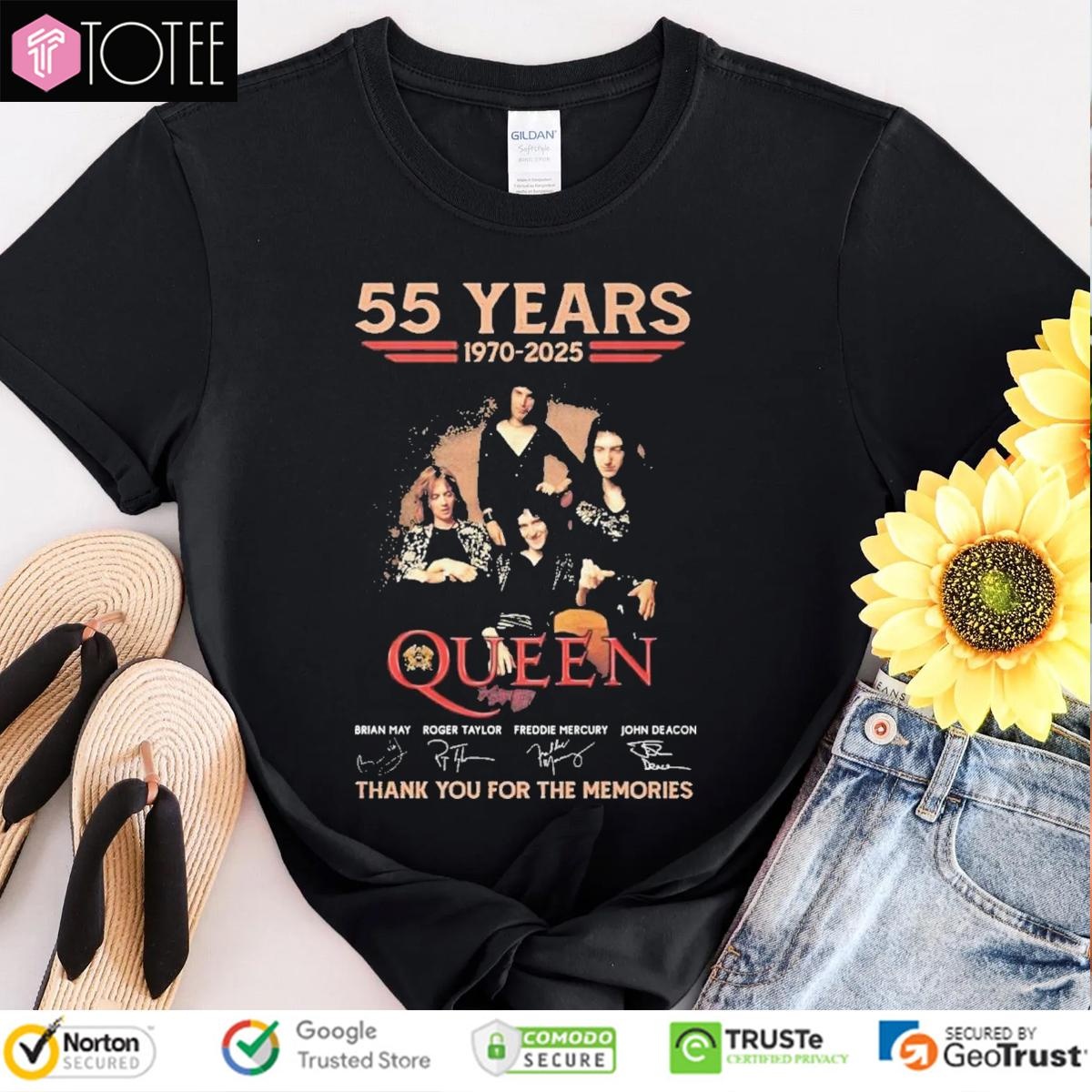 55 Years 1970-2025 Queen Signatures T-shirt